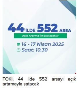16-17 Nisan 2025’te TOKİ’nin Açık Artırmasında Yatırım Fırsatları
