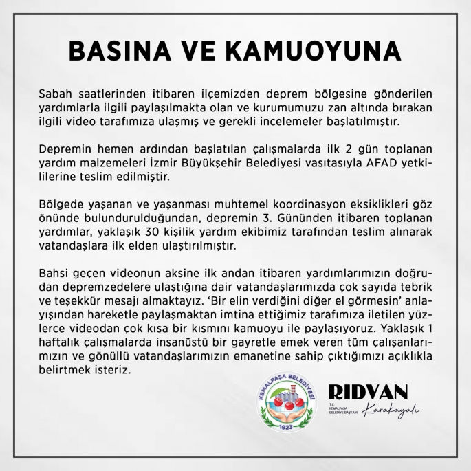 BASINA VE KAMUOYUNA
