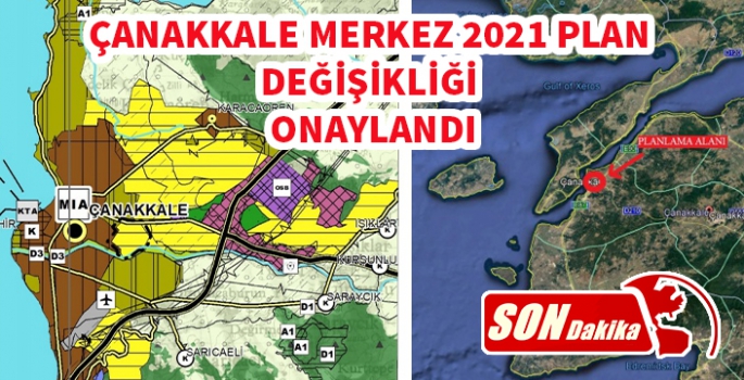 Çanakkale Merkez H-16 Paftası 2021 imar planı onaylandı