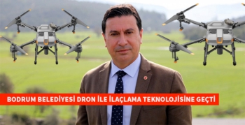 Bodrum Belediyesi zirai ilaçlamada dron teknolojisini kullanıyor