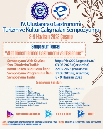 4.Uluslararası Gastronomi ve Kültür Çalışmaları Sempozyumu düzenlenecek