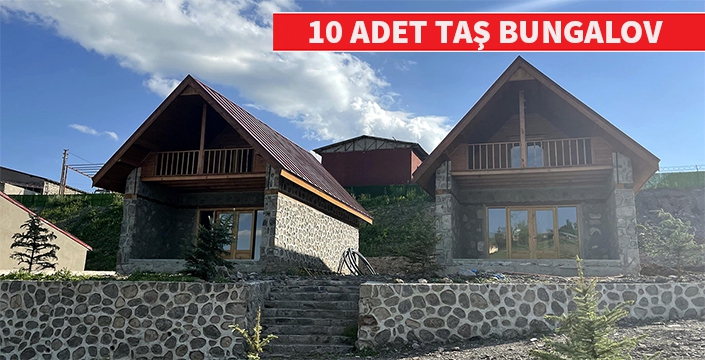 Ardahan'da 10 adet bungalov taş ev yapılıyor