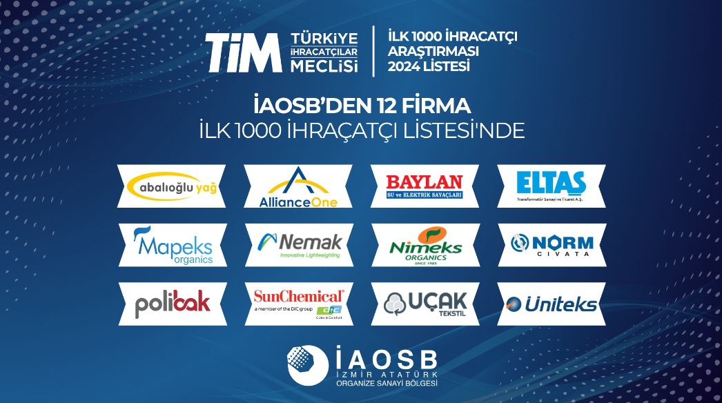 İzmir Atatürk OSB’den 12 Firma, Türkiye’nin En Büyük 1000 İhracatçısı Arasında Yer Aldı