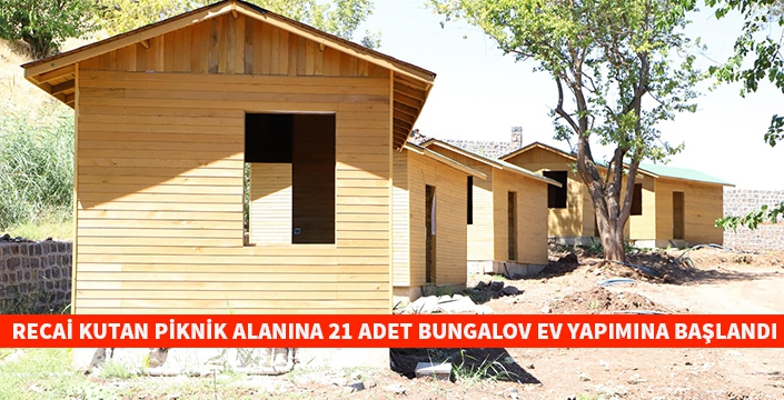 21 adet bungalov ev yapımına başlandı